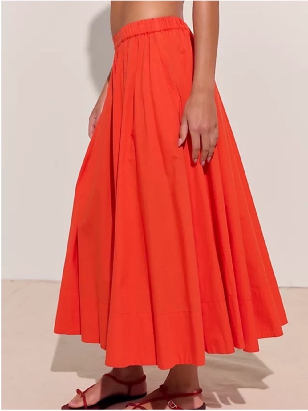 Free People Lowen Midi Skirt Orange Size Medium